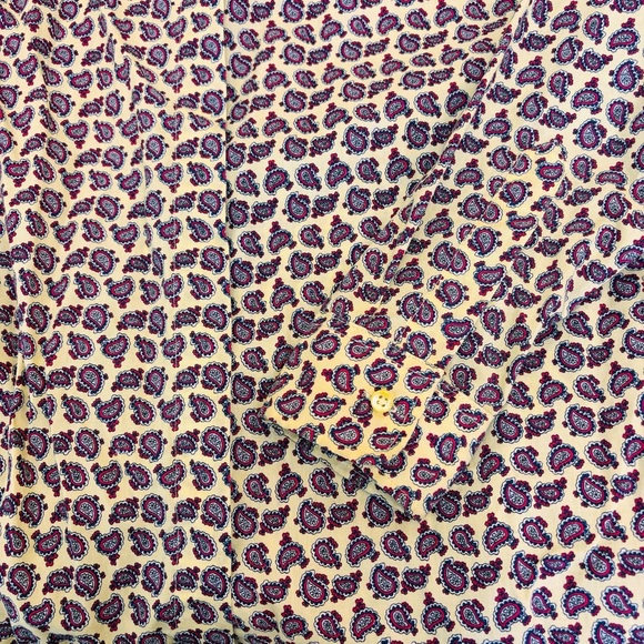 Vintage Mr. Witt Yellow Paisley Long Sleeve Button Down Blouse Made in USA M - Picture 3 of 10